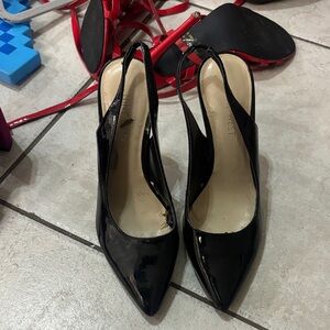 Chic Black Patent Slingback Heels